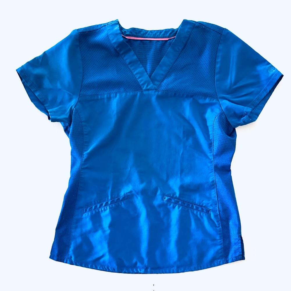 Scrubs Set Purple Label by Healing Hands in Royal Blue Size Medium Petite - Picture 6 of 12